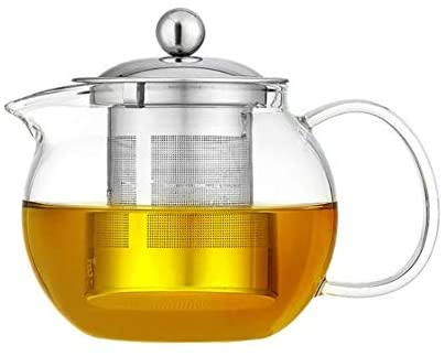 Classic Round Glass Teapot with Stainless Steel Infuser